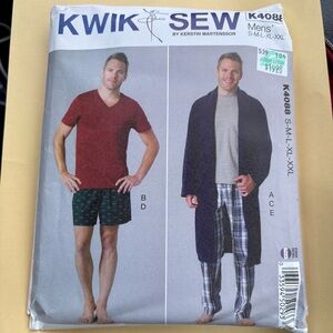 Kwik Sew Pattern K4088 for Men’s Robe, Top, Pants, and Shorts